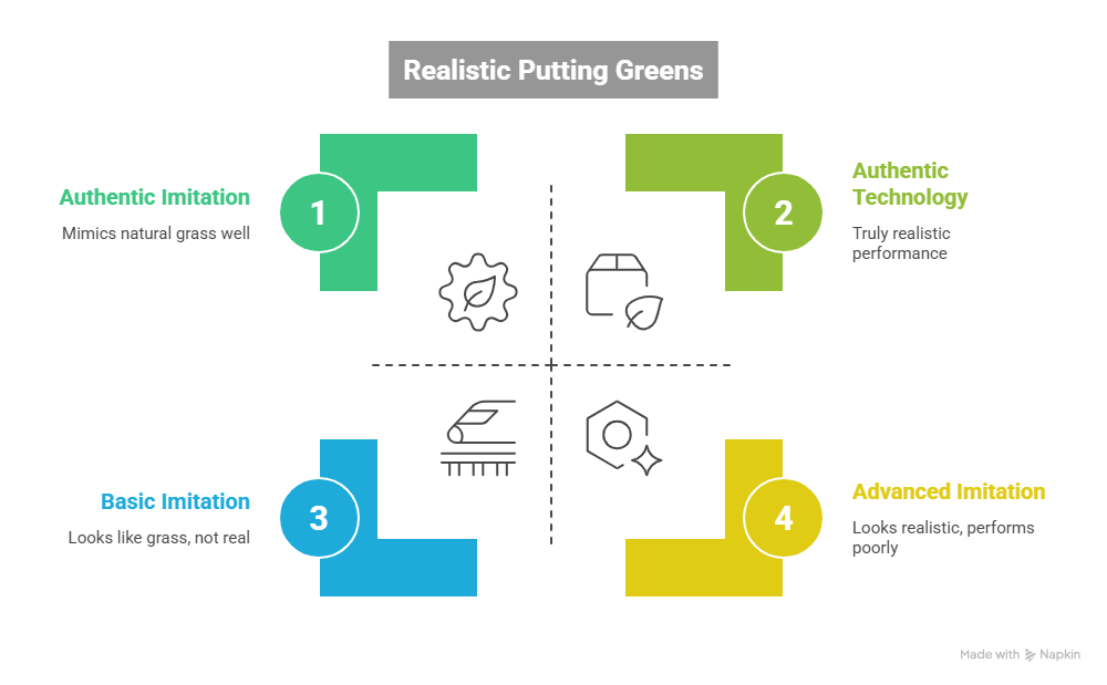 Artificial turf putting greens