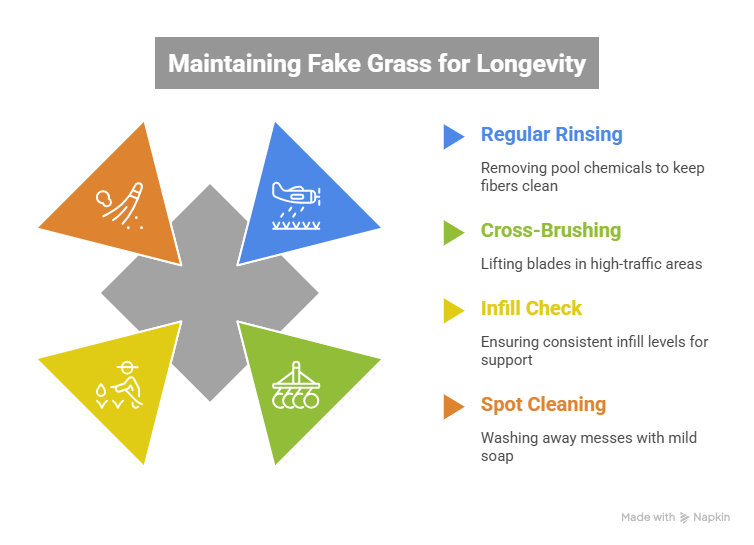 fake grass around pool