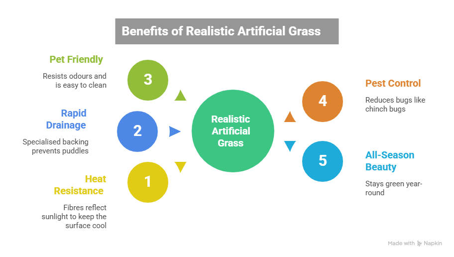 Realistic Artificial Grass for Patios