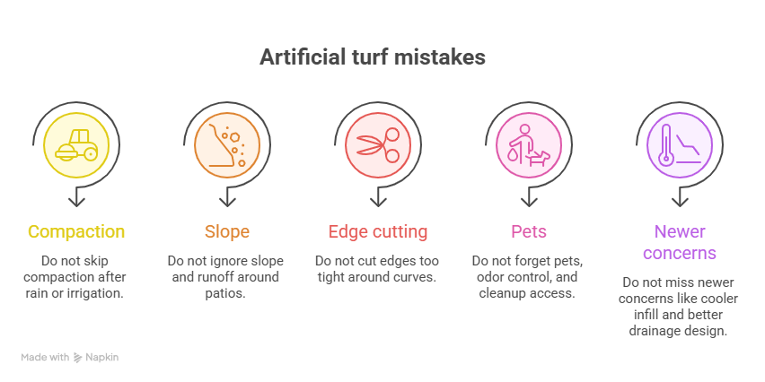 Common mistakes to avoid when you lay artificial turf over dirt