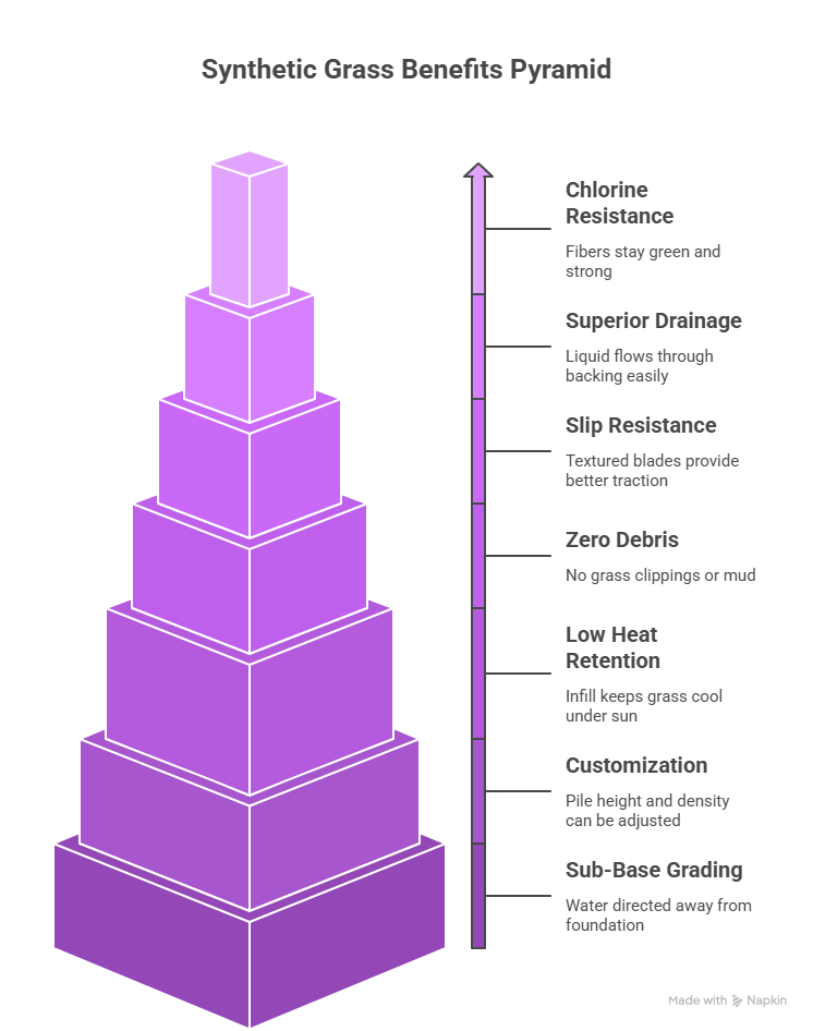Key Benefits of Synthetic Grass Around Swimming Pool