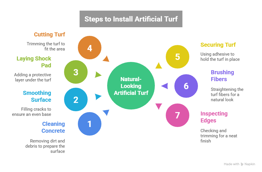 Installing Artificial Turf on Concrete