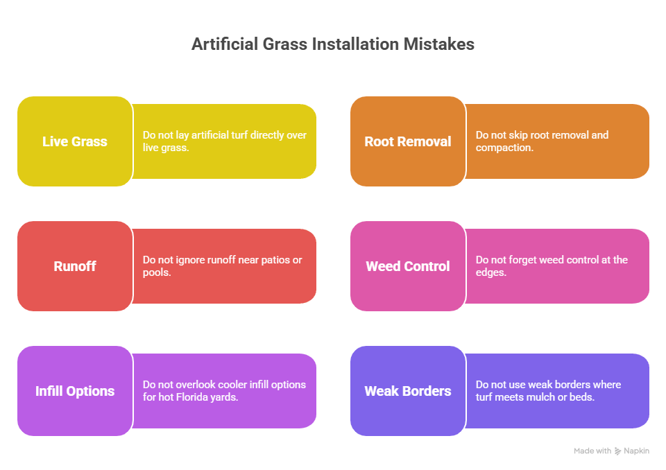 Common mistakes to avoid when laying artificial grass on lawn areas